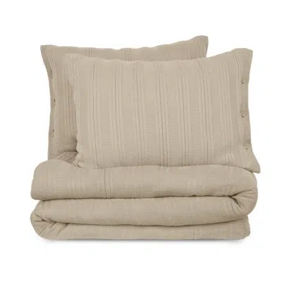 Vellux Malmo Blanket Set In Taupe