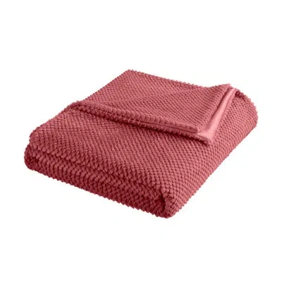 Vellux Plush Texture Blanket In Deep Rose