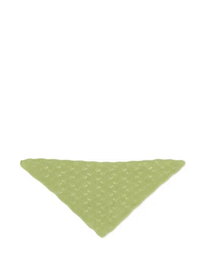 Vélocipède Kids' Crochet-knit Triangle Scarf In Green