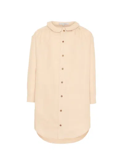 Vélocipède Kids' Long-sleeve Linen Shirt In Neutral