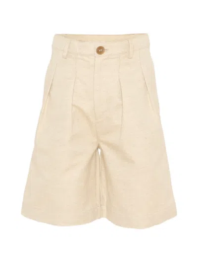 Vélocipède Kids' Pleated Shorts In Neutral