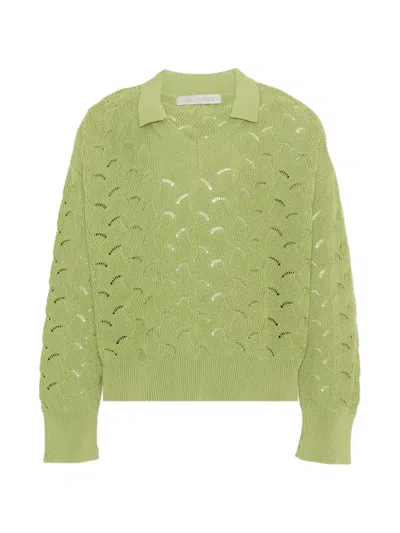 Vélocipède Kids' Sami Open-knit Sweater In Green