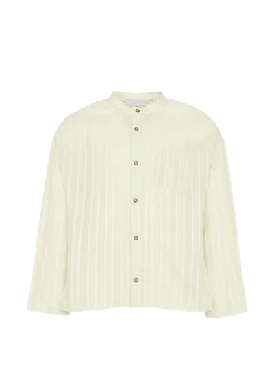 Vélocipède Kids' Striped Long-sleeve Shirt In Green