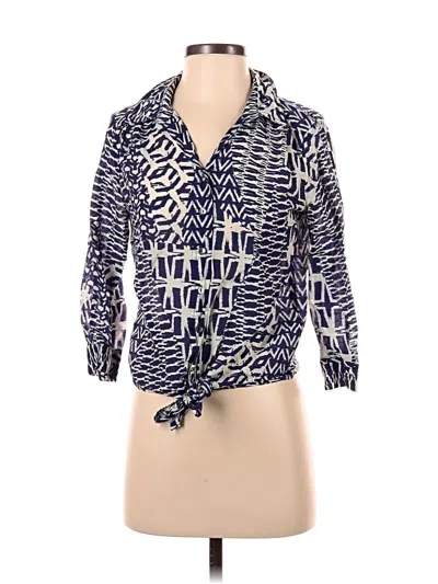 Pre-owned Velvet 3/4 Sleeve Blouse In Blue