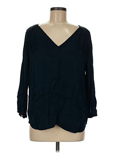 Pre-owned Velvet 3/4 Sleeve Blouse In Blue