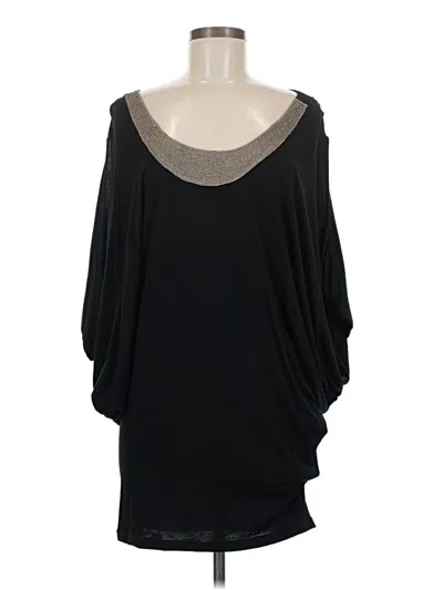 Pre-owned Velvet 3/4 Sleeve Top Black Scoop Neck Tops