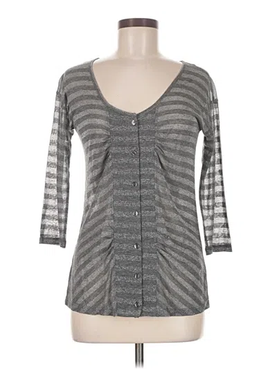 Pre-owned Velvet 3/4 Sleeve Top Gray Sweetheart Neckline Tops