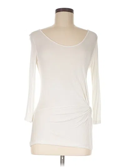 Pre-owned Velvet 3/4 Sleeve Top Ivory Scoop Neck Tops In White