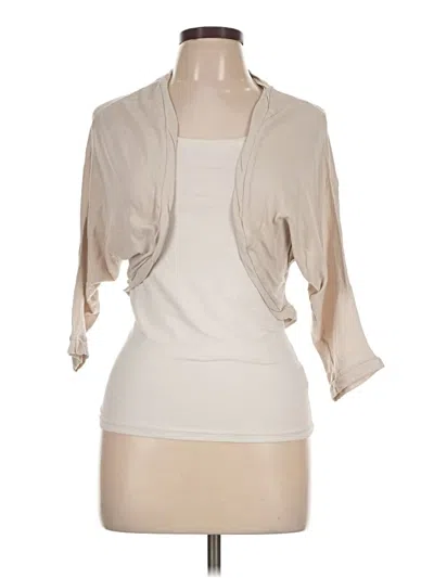 Pre-owned Velvet 3/4 Sleeve Top Tan Cowl Neck Tops
