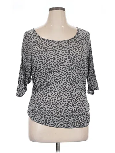 Pre-owned Velvet 3/4 Sleeve T-shirt In Gray