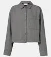Velvet Adeline Houndstooth Cotton Shirt In Gray