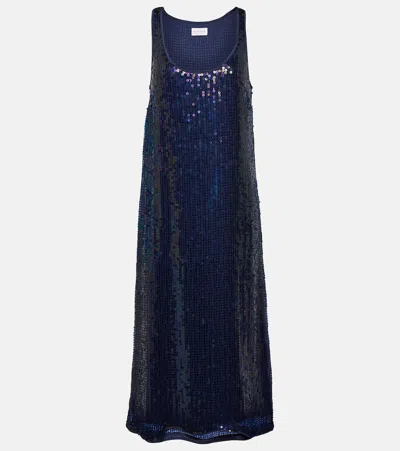 Velvet Alena Sequined Midi Dress In Blue