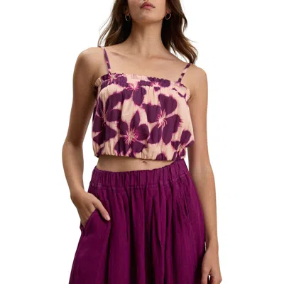 Velvet Alice Cotton Voile Crop Camisole In Purple