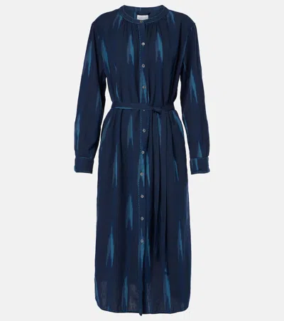 Velvet Alta Printed Shirt Dress In Navy