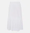 Velvet Midirock Amelia Aus Baumwolle In Weiss