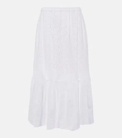 Velvet Midirock Amelia Aus Baumwolle In Weiss