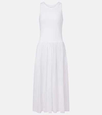 Velvet Amelia Cotton-blend Midi Dress In White
