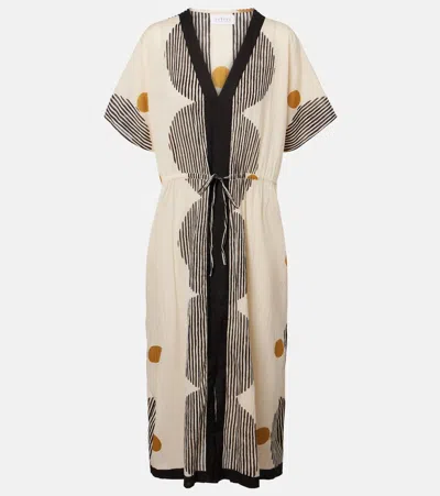 Velvet Amira Printed Cotton Kaftan In Multi