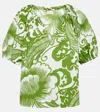 Velvet Angela Cotton Top In Green
