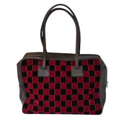 Velvet Atelier Women's Black / Red Inés Maroon Bag In Multi