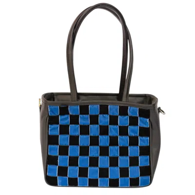 Velvet Atelier Women's Blue / Black Cris Blue Shoulder Bag In Multi