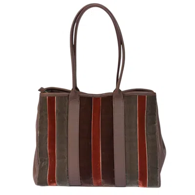 Velvet Atelier Women's Brown / Green Betina Brown Tote Bag In Multi