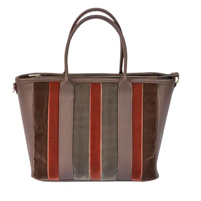 Velvet Atelier Women's Brown / Green Betty Brown Shoulder Bag In Multi