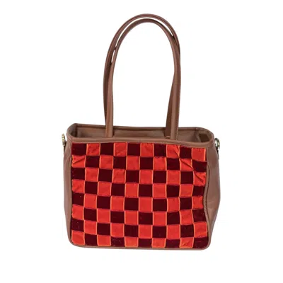 Velvet Atelier Women's Brown / Orange Cris Terracotta Shoulder Bag In Multi