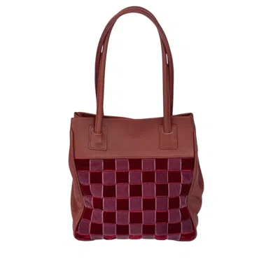 Velvet Atelier Women's Brown / Purple Pat Mauve Shoulder Bag In Multi