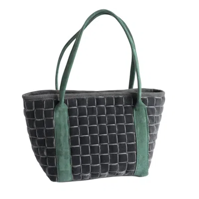 Velvet Atelier Women's Green / Grey Cassiopeia Green Shoulder Bag In Multi