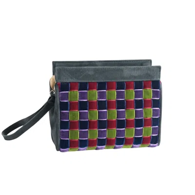 Velvet Atelier Women's Green / Purple Vega Green Hand Bag In Multi