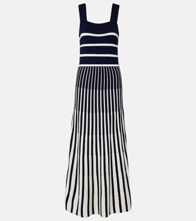 Velvet Aveline Striped Knitted Maxi Dress In Black