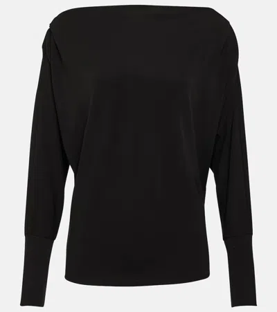 Velvet Bess Jersey Top In Black