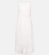 Velvet Bianca Lace-trimmed Midi Dress In White