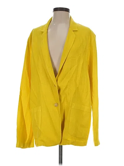 Pre-owned Velvet Blazer Jacket In Yellow