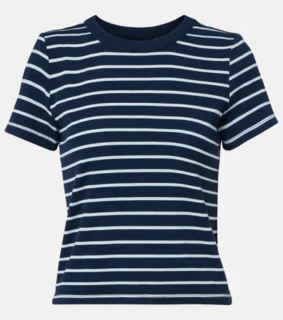 Velvet Brenda Striped Cotton-blend T-shirt In Blue