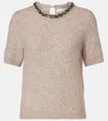 Velvet Briana Embellished Wool-blend Top In Nude
