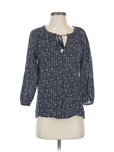 Pre-owned Velvet By Graham & Spencer 3/4 Sleeve Blouse In Blue