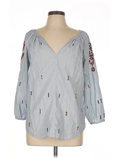 Pre-owned Velvet By Graham & Spencer 3/4 Sleeve Blouse In Gray