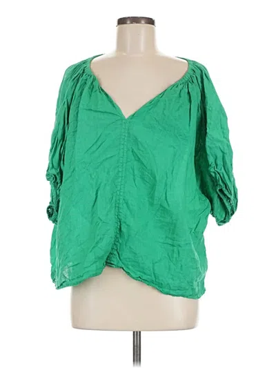Pre-owned Velvet By Graham & Spencer 3/4 Sleeve Blouse In Green