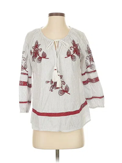 Pre-owned Velvet By Graham & Spencer 3/4 Sleeve Blouse In White