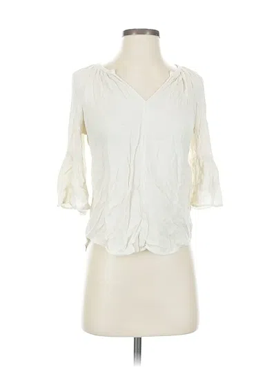 Pre-owned Velvet By Graham & Spencer 3/4 Sleeve Blouse In White