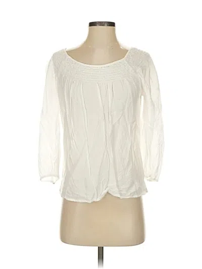 Pre-owned Velvet By Graham & Spencer 3/4 Sleeve Blouse In White
