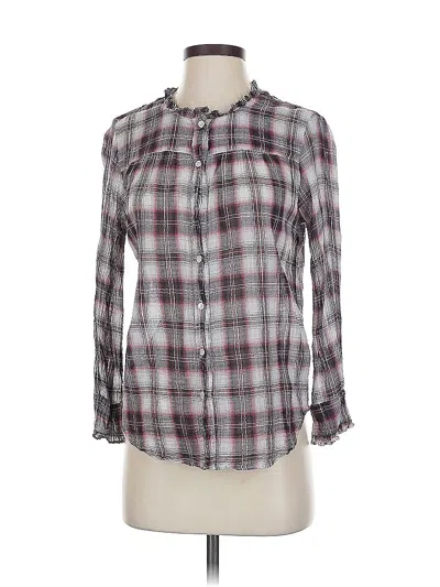 Pre-owned Velvet By Graham & Spencer 3/4 Sleeve Button Down Shirt In Gray