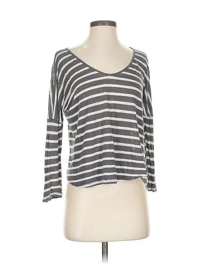 Pre-owned Velvet By Graham & Spencer 3/4 Sleeve T-shirt In Gray