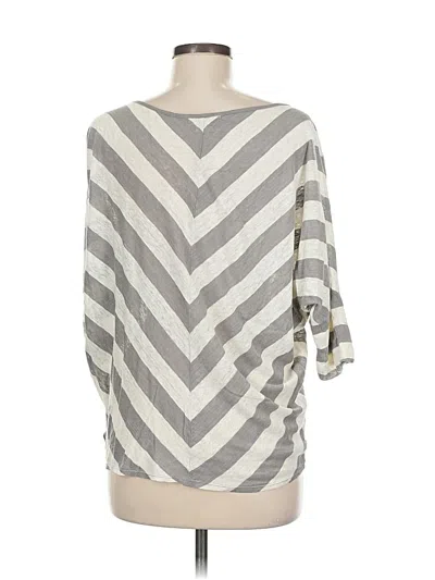 Pre-owned Velvet By Graham & Spencer 3/4 Sleeve Top Gray Boatneck Tops