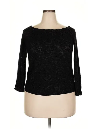 Pre-owned Velvet By Graham & Spencer 3/4 Sleeve T-shirt In Black