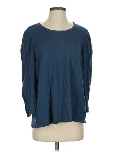 Pre-owned Velvet By Graham & Spencer 3/4 Sleeve T-shirt In Blue
