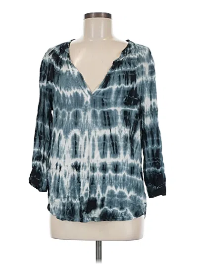 Pre-owned Velvet By Graham & Spencer 3/4 Sleeve T-shirt In Blue