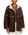 Velvet By Graham & Spencer Albany Reversible Faux Shearling Jacket In Brown